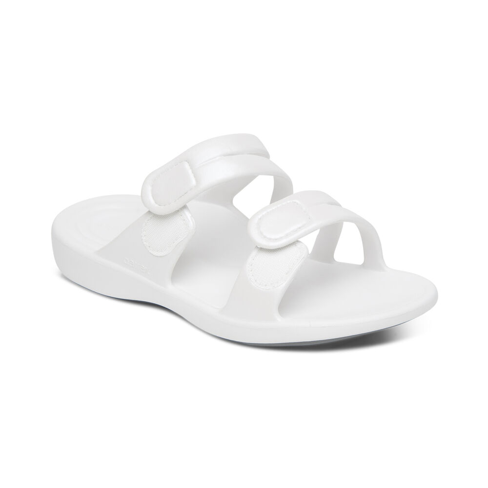 Aetrex Women's Janey Sport Water-Friendly Sandals - White | USA Z1KUF6K